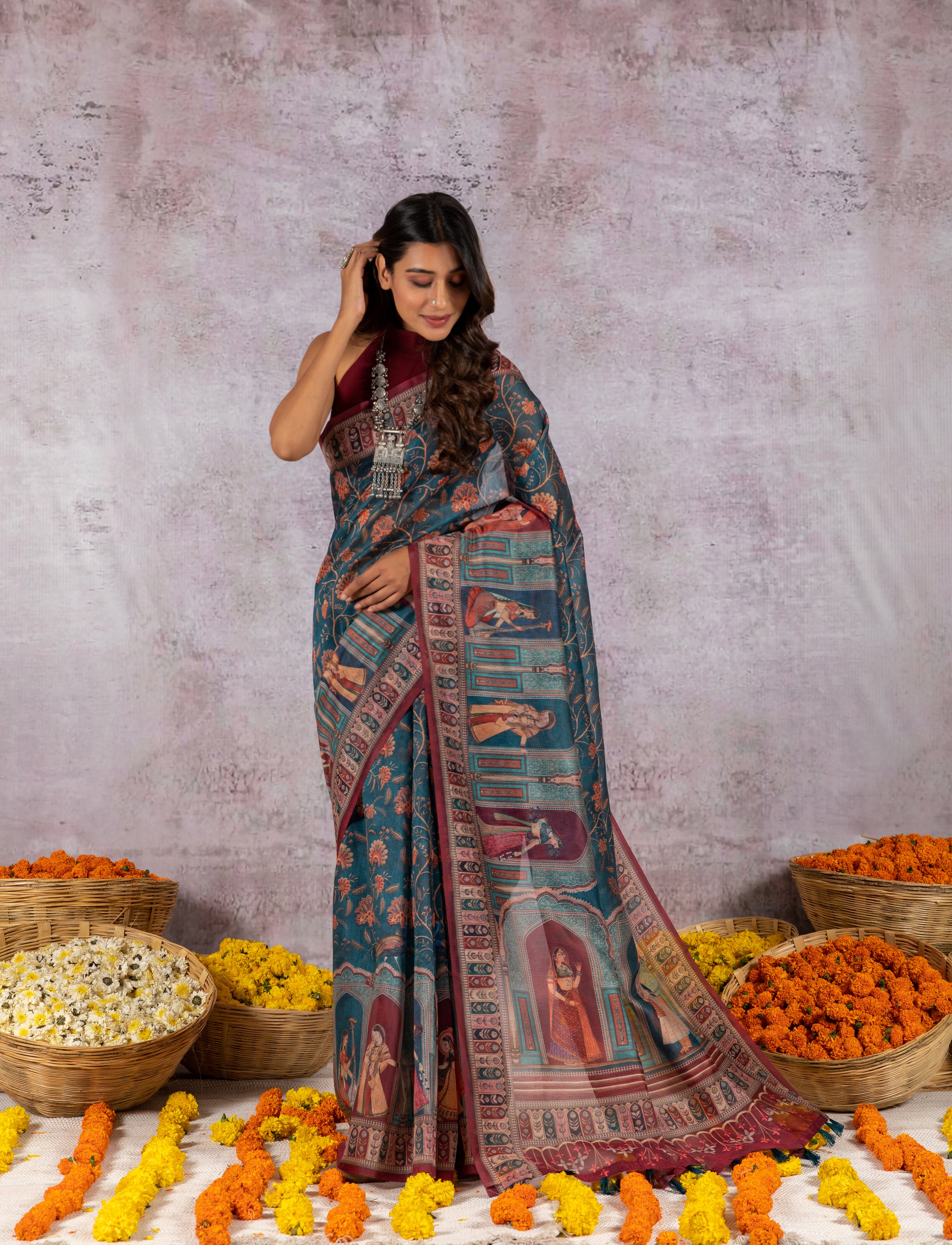Kalamkari saree | Kalamkari saree, Saree blouse designs, Indian fashion  saree